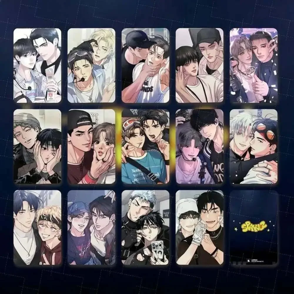 14Pcs/Set Korean BL Manhwa Photo Cards Set - Anime Couple Character Laser LOMO C
